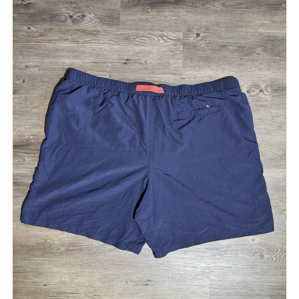 L.L.Bean Swim Trunks Mens XXL Navy Blue Lined Beach Shorts Drawstring Mesh Liner